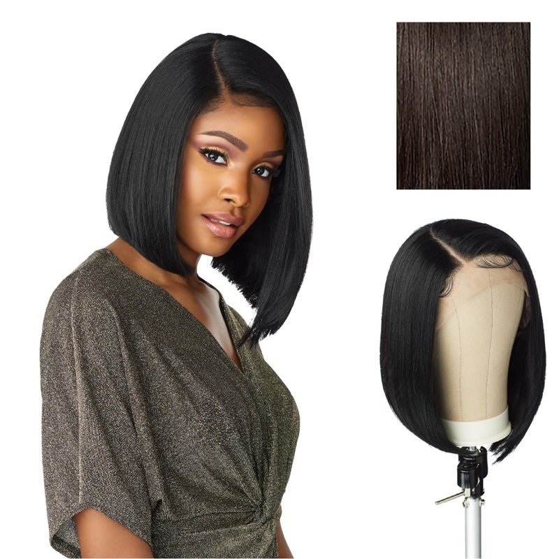 Sensationnel Butta Lace Wigs - Unit 1 Extra Wide 5 Inch Deep Parting Synthetic Preplucked Hairline Glueless Lacefront (2 DARKBROWN) - Image 1